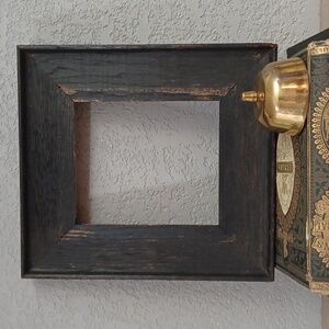 Vintage Wood Frame Expresso Black Distressed Frame Rustic Primitive Old Frame